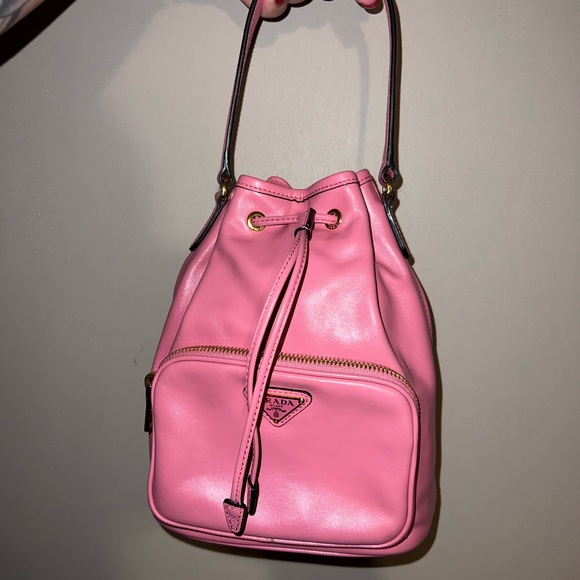Prada Pink Leather Bucket Bag - Picture 10 of 11